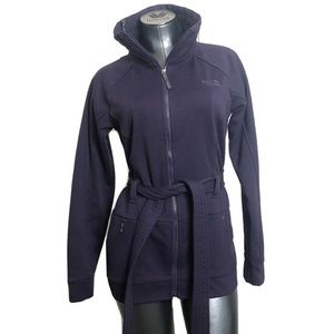 The North Face Purple Zip Up Tie Peacoat Jacket